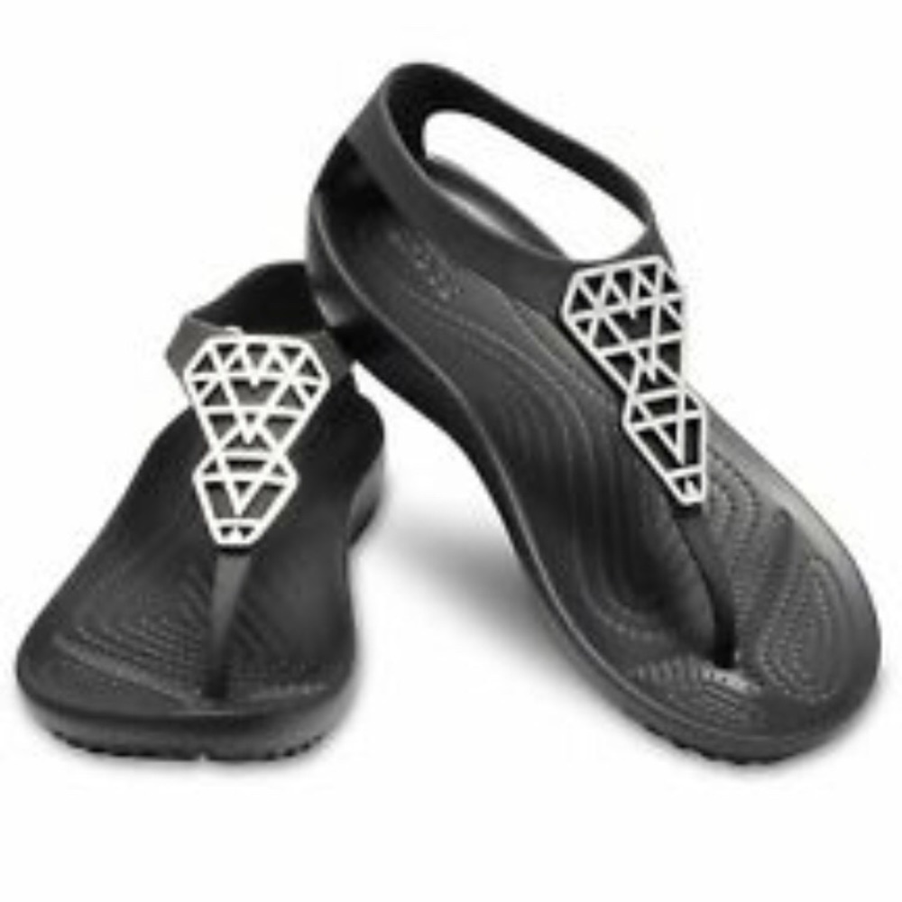 Crocs Embellished Serena Flip Sandals